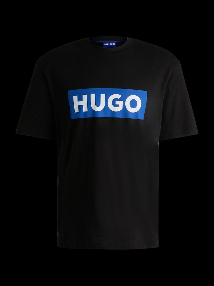HUGO Black Cotton Jersey T-Shirt with Logo - Image 3 of 3