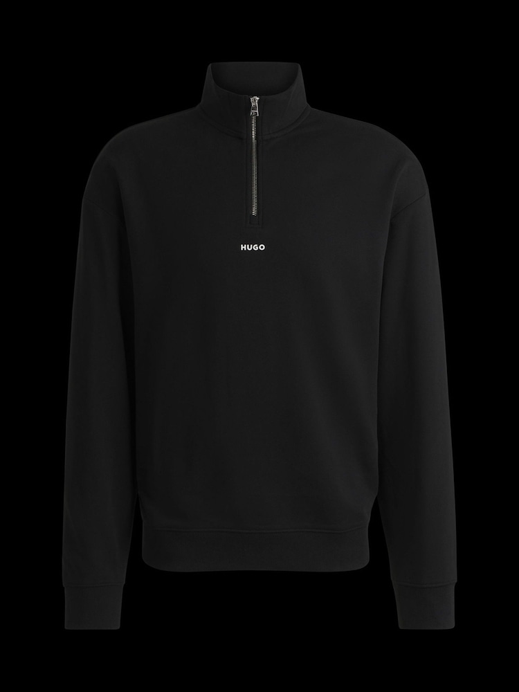 HUGO Black Deabono Stacked Logo 100% Cotton Polo Shirt - Image 5 of 5