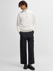 HUGO White Deabono Stacked Logo 100% Cotton Polo Shirt - Image 4 of 4