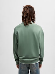 HUGO Khaki Green Hugo Relaxed Fit 100% Cotton Crew Neck Sweat Top - Image 2 of 5