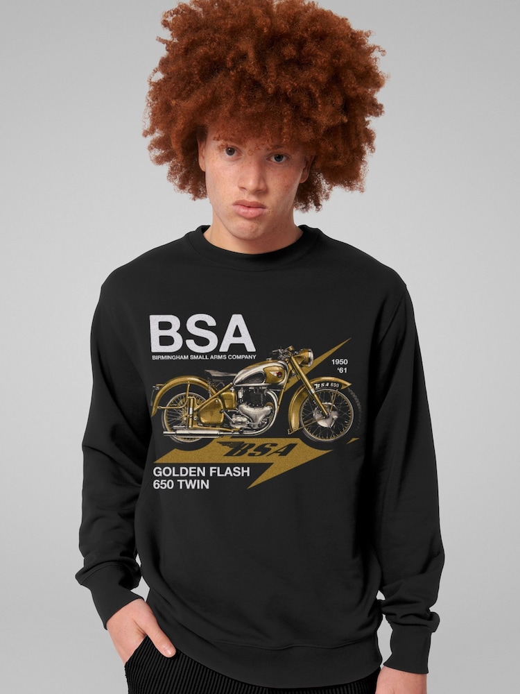 All + Every Black BSA Golden Flash 650 Twin Mens Sweatshirt - Image 1 of 3