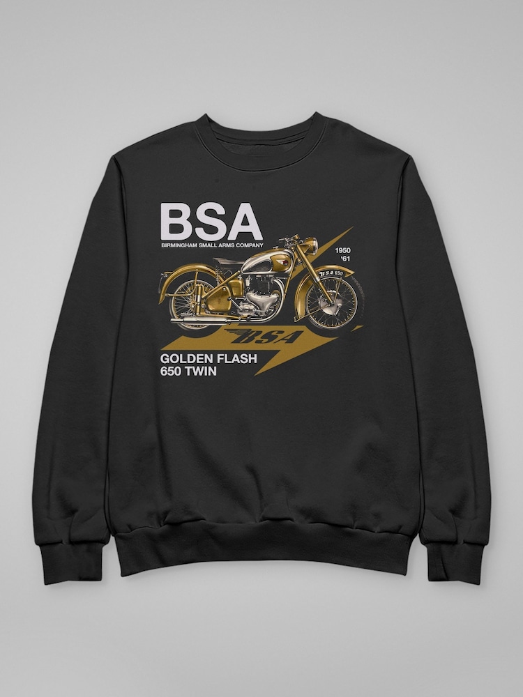 All + Every Black BSA Golden Flash 650 Twin Mens Sweatshirt - Image 3 of 3