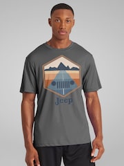 All + Every Grey Jeep Drive With A View Mens 100% Cotton T-Shirt - Image 1 of 3