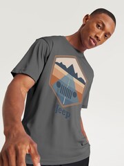 All + Every Grey Jeep Drive With A View Mens 100% Cotton T-Shirt - Image 2 of 3