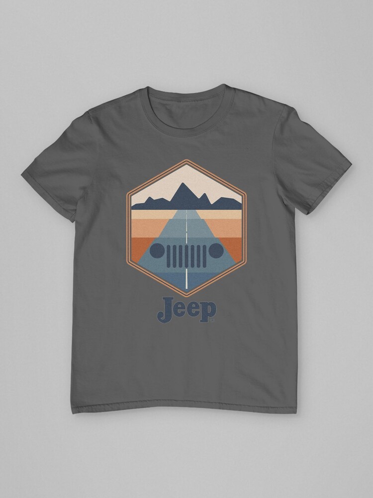 All + Every Grey Jeep Drive With A View Mens 100% Cotton T-Shirt - Image 3 of 3