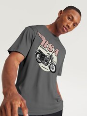 All + Every Grey BSA Motorcycles Est 1919 Golden Flash Mens 100% Cotton T-Shirt - Image 2 of 4