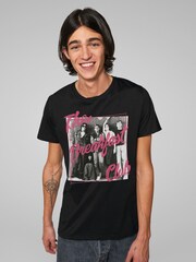 All + Every Black The Breakfast Club Pink Text Characters At Lockers Mens 100% Cotton T-Shirt - Image 2 of 3