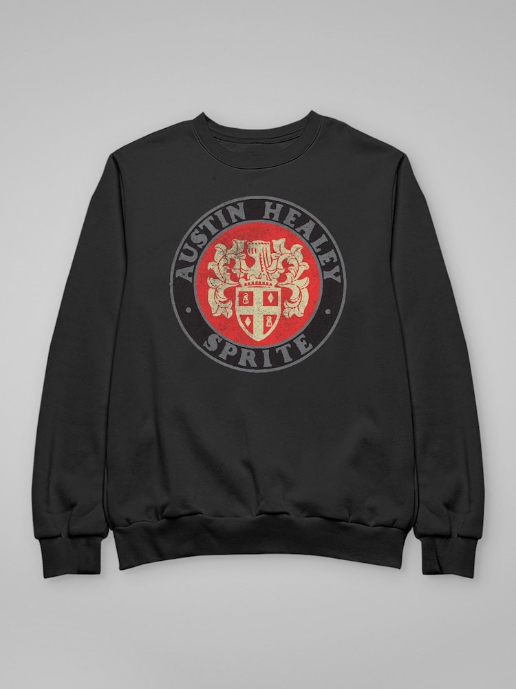 All + Every Black Austin Healey Sprite Logo British Motor Heritage Mens Sweatshirt - Image 3 of 3