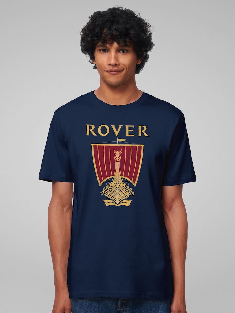 All + Every Blue Rover Logo British Motor Heritage Mens 100% Cotton T-Shirt - Image 1 of 4