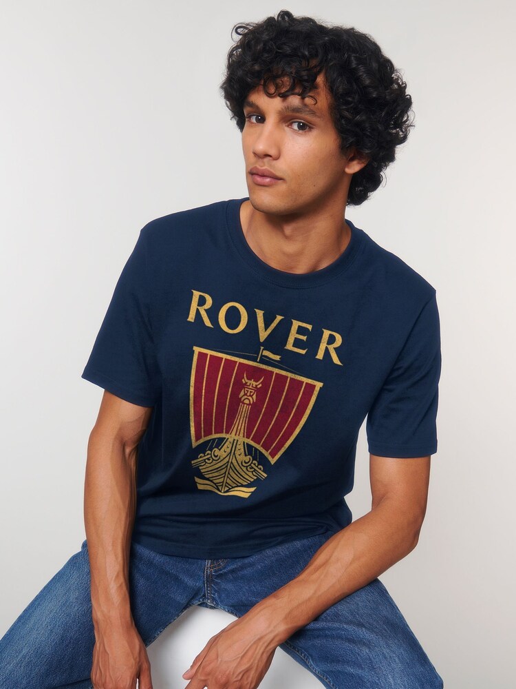All + Every Blue Rover Logo British Motor Heritage Mens 100% Cotton T-Shirt - Image 2 of 4