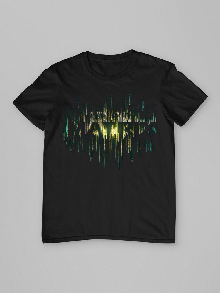 All + Every Black The Matrix Resurrections Glitch In The Matrix Mens 100% Cotton T-Shirt - Image 3 of 3