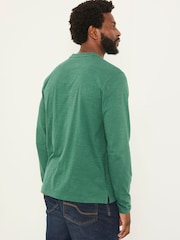FatFace Henley Emerald Green Long Sleeve Woodside Slub - Image 2 of 5