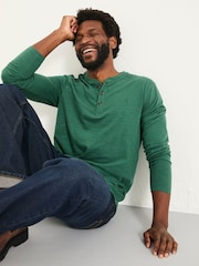 FatFace Henley Emerald Green Long Sleeve Woodside Slub - Image 3 of 5