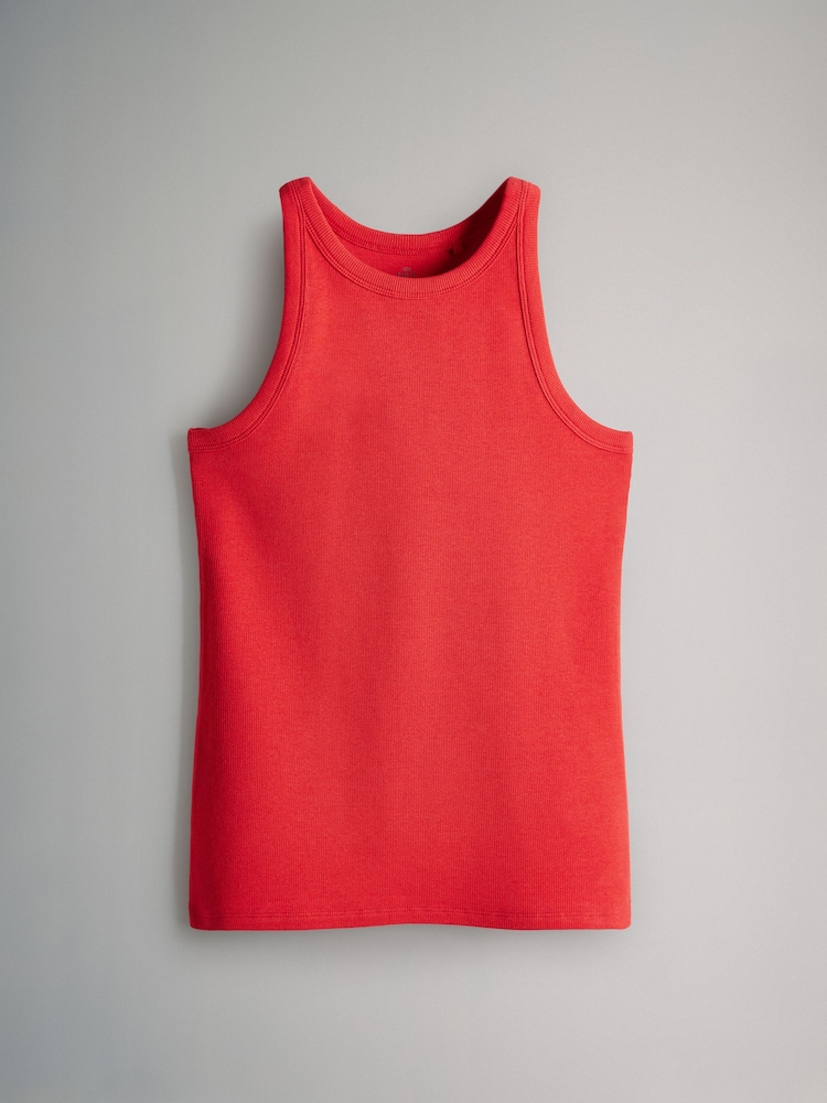 The Set Grey/Red/White Ribbed Racer Vests 3 Pack - Image 3 of 6