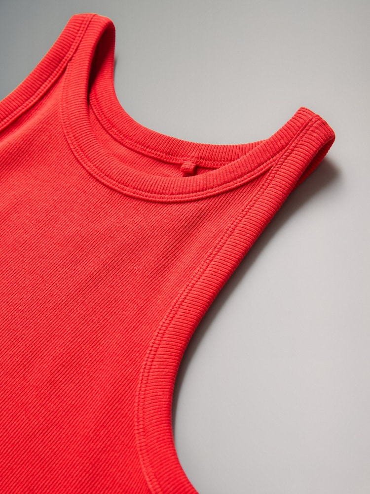 The Set Grey/Red/White Ribbed Racer Vests 3 Pack - Image 5 of 6