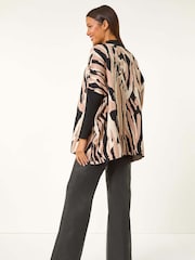 Roman Black Abstract Animal Print Knitted Jumper - Image 4 of 6