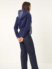 Roman Blue Diamond Quilted Hooded Mix Jacket - Image 3 of 5