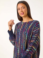 Roman Fringe Hem Knit Longline Jumper - صورة 4 من 5