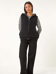 Roman Black Reversible Hooded Knit Gilet - Image 1 of 6