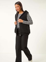 Roman Black Reversible Hooded Knit Gilet - Image 5 of 6