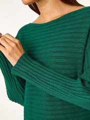 Roman Green Soft Ribbed Stretch Knit Jumper - Image 5 of 5