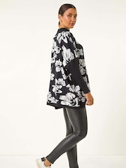 Roman Black Floral Mono Print Knit Jumper - Image 5 of 6