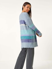 Roman Blue Fluffy Stripe Pocket Cardigan - Image 4 of 5