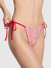 Victoria's Secret PINK Red Leopard Reign Thong Bikini Bottoms - Image 1 of 3