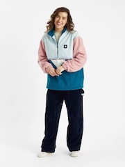 Harper & Lewis Blue Palm Quarter Zip Fleece Cool Aqua - Bild 3 von 6