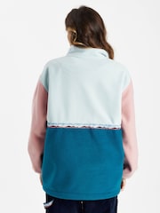 Harper & Lewis Blue Palm Quarter Zip Fleece Cool Aqua - Bild 6 von 6