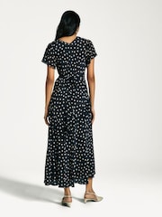 Rixo Blue Kendall Polka Dot Tiered Midi Dress - Image 2 of 4