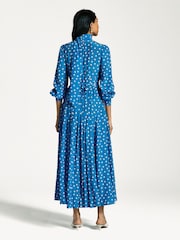 Rixo Blue Marigold Midi Dress - Image 2 of 4