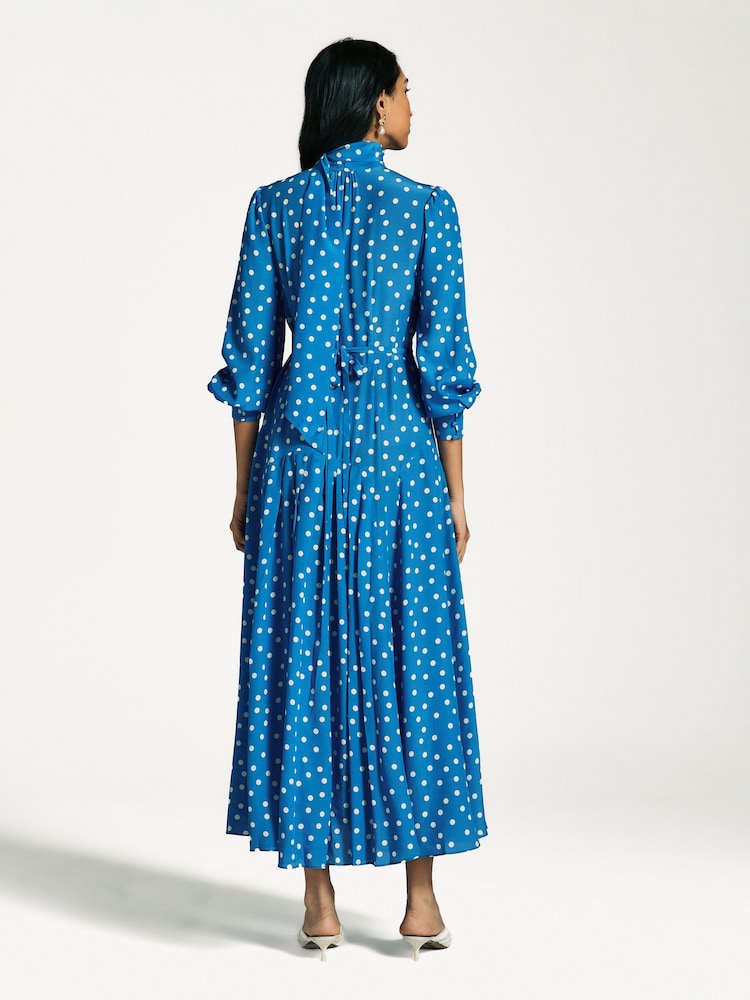 Rixo Blue Marigold Midi Dress - Image 2 of 4