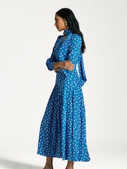 Rixo Blue Marigold Midi Dress - Image 3 of 4
