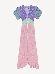Rixo Pink Novara Button Down Midi Dress - Image 6 of 6