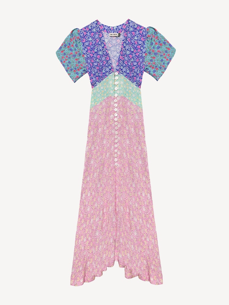 Rixo Pink Novara Button Down Midi Dress - Image 6 of 6