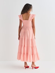 Rixo Pink Kendall Tiered Midi Dress - Image 2 of 8