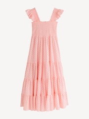 Rixo Pink Kendall Tiered Midi Dress - Image 5 of 8