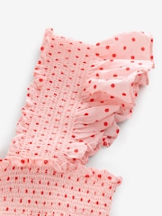 Rixo Pink Kendall Tiered Midi Dress - Image 7 of 8