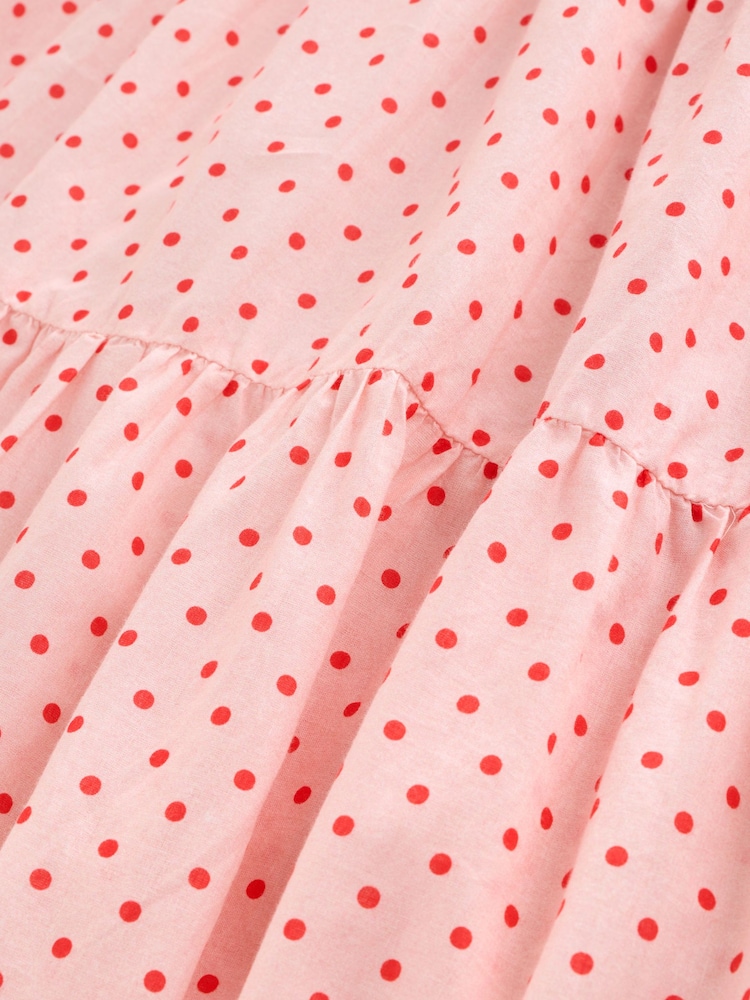 Rixo Pink Kendall Tiered Midi Dress - Image 8 of 8