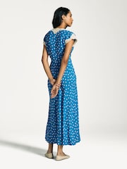Rixo Blue Amari Polka Dot Midi Dress - Image 2 of 7