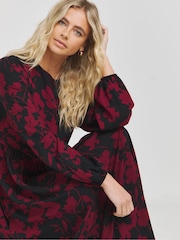 Simply Be Black Viscose Pocket Midi Dress - Image 3 of 4