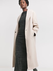JD Williams Cream Longline Wool Coat - Image 1 of 4