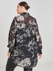 Simply Be Black Relaxed Sheer Shirt - Image 2 of 5