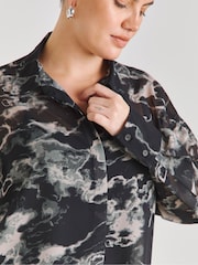 Simply Be Black Relaxed Sheer Shirt - Image 3 of 5