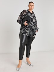 Simply Be Black Relaxed Sheer Shirt - Image 4 of 5