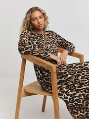 Simply Be Brown Supersoft Pocket Midi Dress - Image 1 of 4