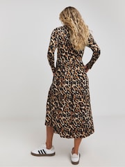 Simply Be Brown Supersoft Pocket Midi Dress - Image 2 of 4
