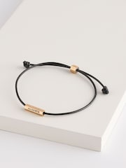 AllSaints Black Hexagon Bar Friendship Bracelet - Image 1 of 4