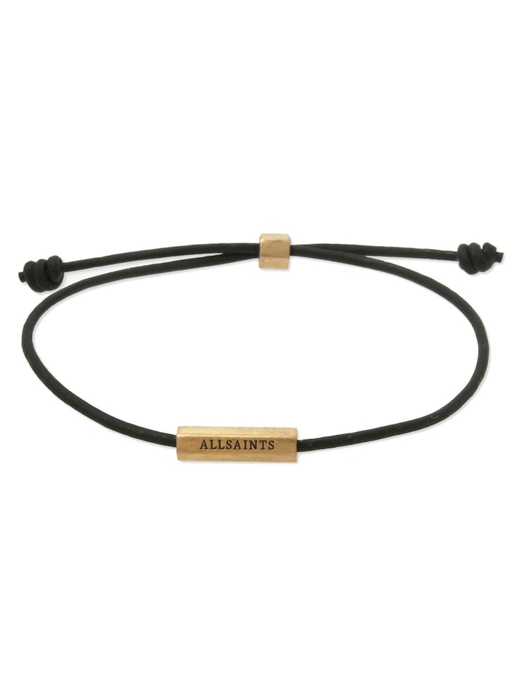AllSaints Black Hexagon Bar Friendship Bracelet - Image 2 of 4